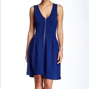 Sandro Blue Dress Ravage Zip Front